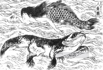 ningyo Katsushika Hokusai Ukiyoe Pinturas al óleo